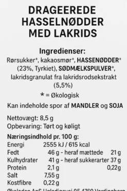 STORKØB, Hasselnødder hvid lakrids, Flowpack - Elmelund (100 stk.)