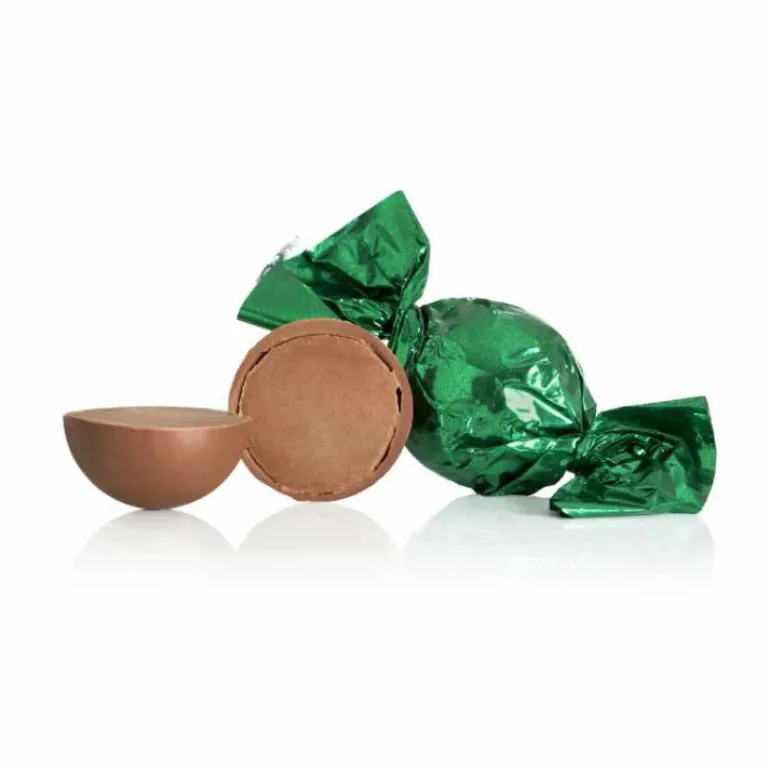 STORKØB 1 kg Cocoture Chokoladekugler | Mælkechokolade med nougat - mørkegrøn