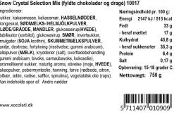 Stor rund gaveæske med chokolade og nødder