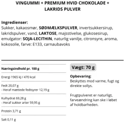 Vingummi hvid chokolade, lakrids og vilde bær. Snack pack - Box the original