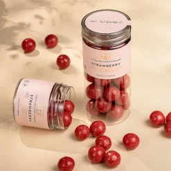 Vingummi med karamel chokolade og jordbær - Box the original