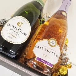 Vinkurv med to flasker Cava